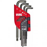 Serie di 8 chiavi maschio lunghe testa sferica TORX